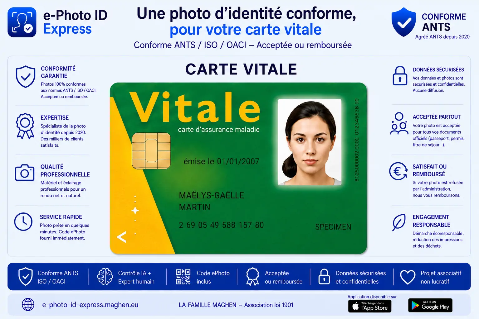 Carte Vitale française, exemple d'usage numérique simple sans code ePhoto